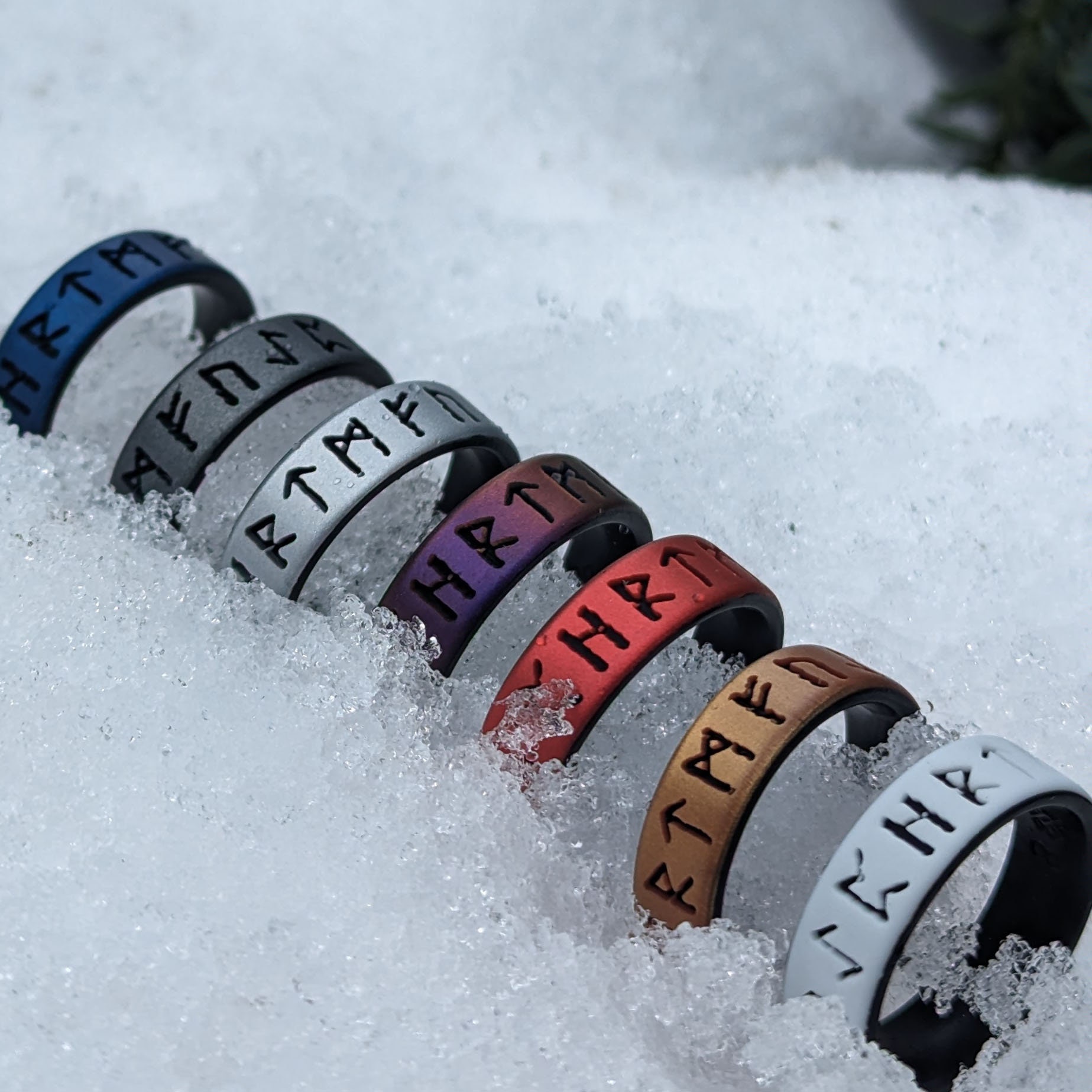 Runes Silicone Ring - Personalized Runic Wedding Ring Men Engagement Ring Anniversary Husband Gift Him Custom Breathable Rubber Wedding Band