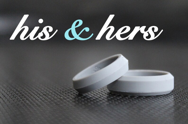 Light Gray Silicone Ring for Women Safe Workout Wedding Band Etsy