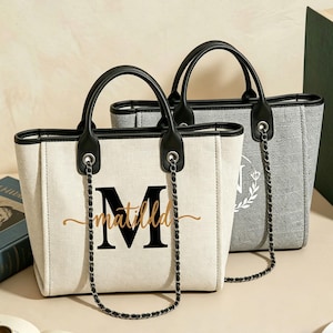 Custom Chain Tote Gag,Initial Printing,Exclusive Bridesmaid Gift,Mother's Day Gift