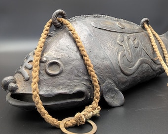 Antique Japanese Bronze Fish Bell | Hand-Fabricated Temple Object | Yamagata Folk Art