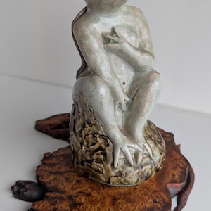 Japansk Kappa Yokai keramisk skulptur | Signerad studiokeramik folkkonst | Vintage Mingei-stil figur