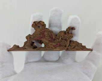 Small Antique Japanese Buddhist Temple Carving | Gajasimha-like guardian creature