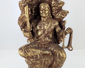Large Seibo Kitamura Bronze Fudō Myōō Sculpture – Signed Japanese Buddhist Art (48cm)