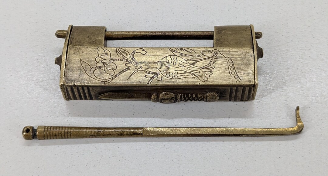 Antique Japanese Puzzle Lock – Edo Meiji Iron Karakuri Mechanism With ...