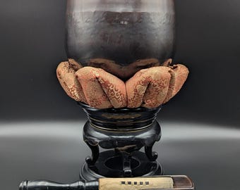 Vintage Japanese Bronze Orin Singing Bowl Set | Buddhist Altar Bell, Striker, Cushion, Stand