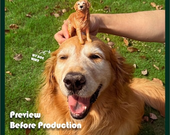 Custom Pet Figurine from Photo, Personalized Dog Cat Statue, Pet Memorial Gift, Pet Keepsake