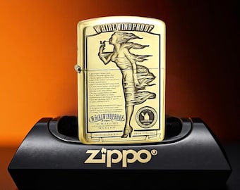Kolekcjonerska zapalniczka Zippo z grafiką pin-up, grawerowane wykończenie z mosiądzu, prezent urodzinowy dla niego, męski dodatek, prezent na rocznicę, prezent na dzień ojca