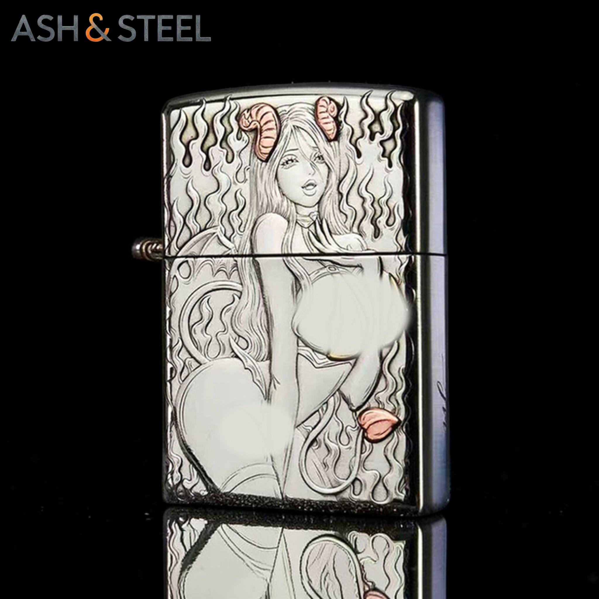 Metal Lighter Devil Girl, Collectible Lighter Gift for Him, Engraved ...