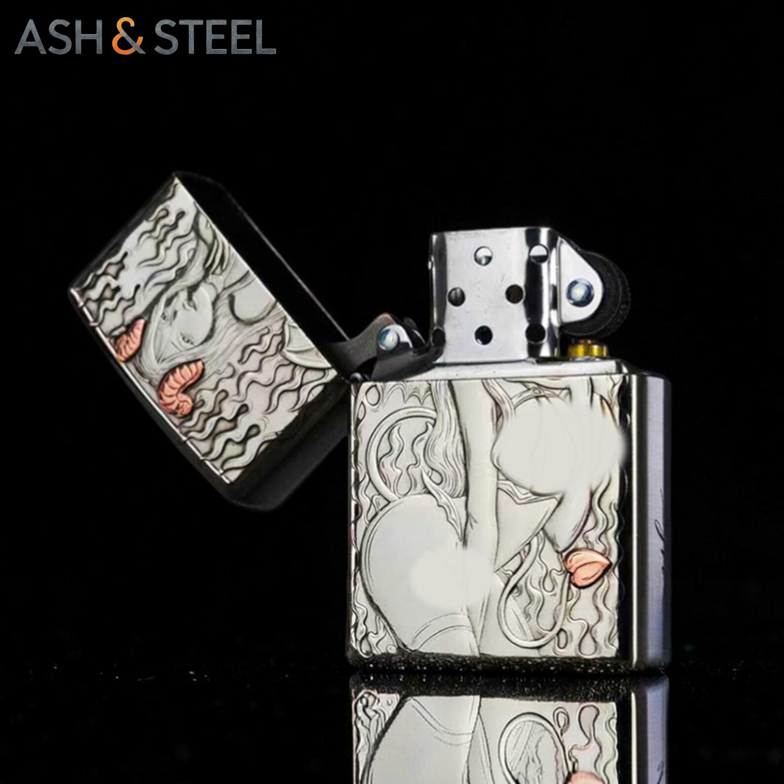 Metal Lighter Devil Girl, Collectible Lighter Gift for Him, Engraved ...