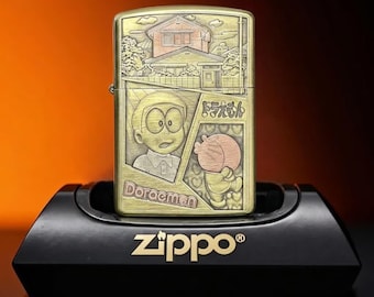 Metal Lighter Collectible Gift for Him, Zippo Cartoon Style Lighter, Cute Nostalgic Engraved Design, Rare Zippo Style, Premium Inspired Gift