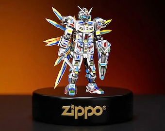 Metal Lighter Collectible Gift for Him, Zippo Mecha Robot Lighter, 3D Futuristic Armor Design, Rare Zippo Style, Premium Sci-Fi Lighter Gift