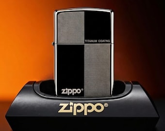 Modern Minimalist Zippo Lighter Collectible, titanium metal finish gift for him birthday, mens accessories anniversary, fathers day gift