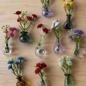 Mini Ceramic Vase Magnets: Handmade Refrigerator Flower Vase Blind Box Set