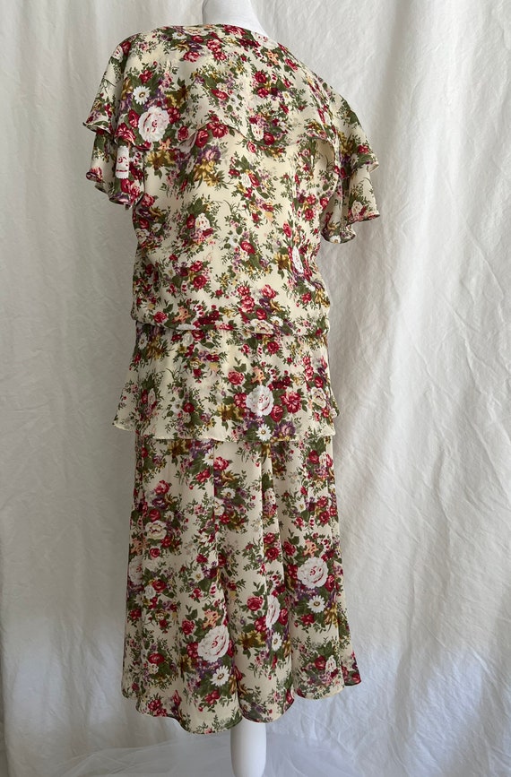 Liz Roberts Petites 80s Floral Two Piece Set with… - image 3