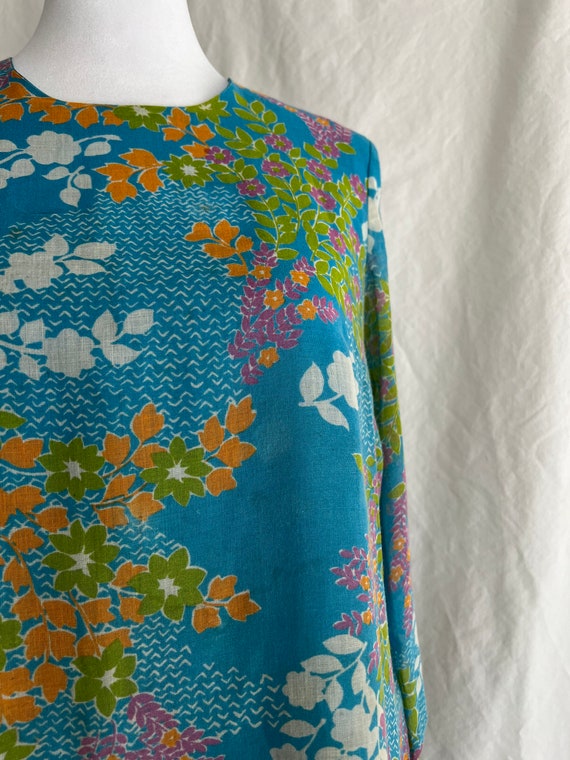 60s Italian Floral Shift Dress - image 4