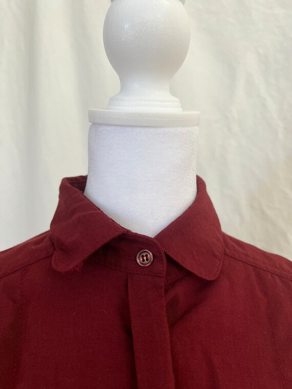 80s Jaeger 100% Wool Button Up Blouse - image 6