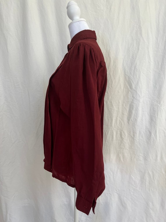 80s Jaeger 100% Wool Button Up Blouse - image 2