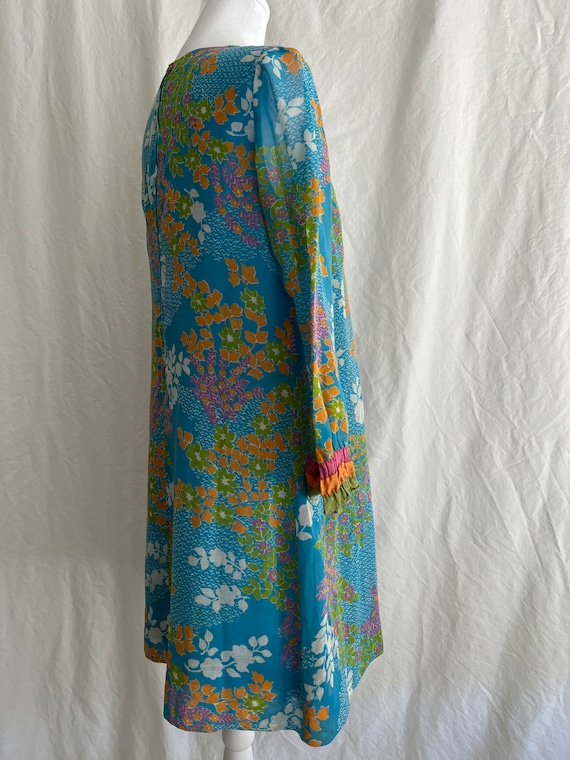 60s Italian Floral Shift Dress - image 2