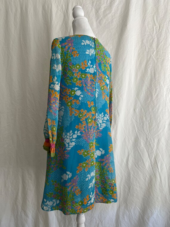 60s Italian Floral Shift Dress - image 3