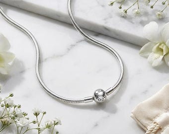 Sterling Silber Pandora Moments Schlangenkette, Halskette, Geschenk zum Valentinstag