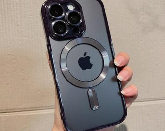 Luxury Clear Magnetic Plating Case for iPhone 11-17 Series, Shockproof Cover