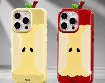 Funda 3D Apple Core para iPhone / Estilo coreano