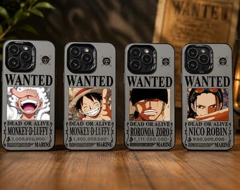 Funda para iPhone con diseño de Luffy Zoro y póster de "Se busca" de anime. Funda protectora para teléfono.