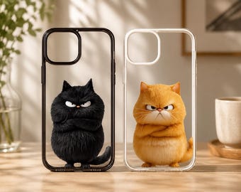 Grumpy Cat Phone Case for iPhone – Shockproof Cartoon Kitty Cover
