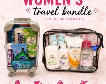 Reise-Set für Damen | Kulturbeutel + Reiseutensilien für den Mini-Koffer | Geschenk für unsere Kundinnen