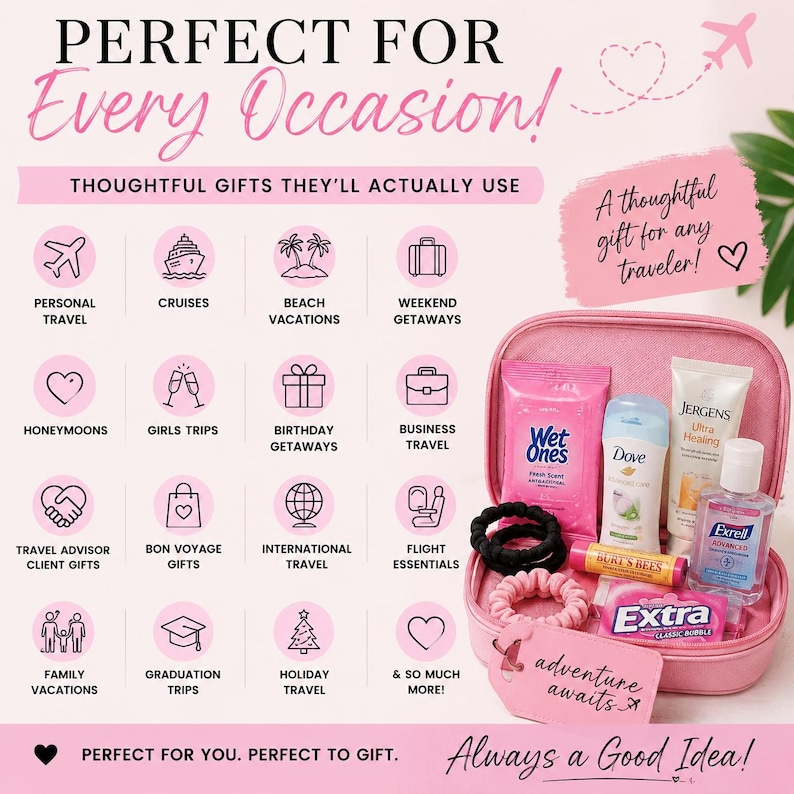 Mini-Reisekoffer-Set mit Reiseutensilien | Must-haves für Urlaub und Mädelstrip | Geschenk zur Kundenbindung Bild 2