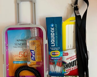 Kreuzfahrt-Set | Mini-Reisekoffer, Urlaubs-Must-haves, Accessoires für den Mädelsurlaub, Geschenk für Kunden
