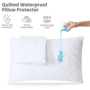 Waterproof Pillow Protector Bed Bug Protector Breathable Soft Washable Pillow Protector Zippered Waterproof pillow Cover