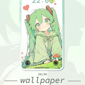 Hatsune Miku Inspired Phone Wallpaper | 4K Anime Lock Screen (Digital Download)