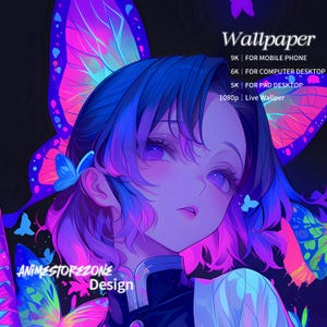 Shinobu-inspirerad levande bakgrundsbild | 4K+ Ultra HD anime-bakgrundspaket | 9K mobil, 6K skrivbord, 5K iPad | iOS17 dynamisk