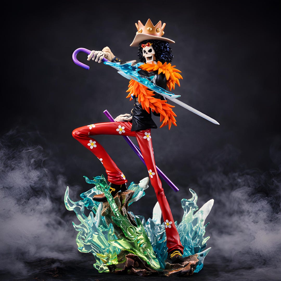 One Piece Brook Figure 33cm PVC Anime Statue Soul King Collectible Gift ...