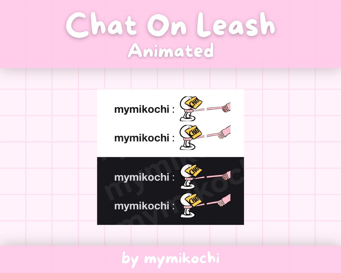 Animated Leash Emote Twitch | 3 GIF Emotes Pack | Cute Stream Emotes ...