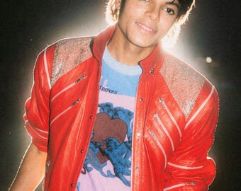 Michael Jackson Beat It Jacket, Red Leather Jacket