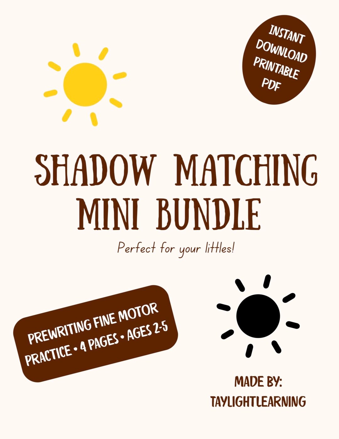 Weather Matching Shadows Mini Bundle for Preschoolers | Printable PDF ...