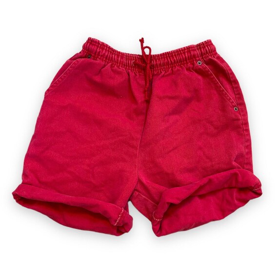 Kleding Gender-neutrale kleding volwassenen Shorts Vintage 80s 90s Camp Counselor Style Shorts Red Elastic Waist Roll Up Legs Cotton Pockets Women’s Medium Men’s XS Tagged Sz 8 Bobbie Brooks 