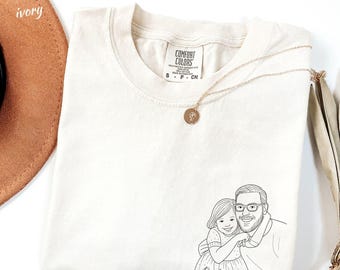 Custom Photo Shirt For Dad, Fathers Day Gift , Father's Day Shirt, Personalized Dad Portrait Shirt, Dad Birthday Gifts, Gift for Husband