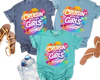 Custom Crusin'With My Girls  Shirt, Custom Cruise Tee with Name,  Bachelorette Tee