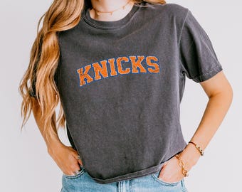 Vintage Knicks  Sports Logo Boxy Top , Basketball Fan Shirt , Gameday Shirt