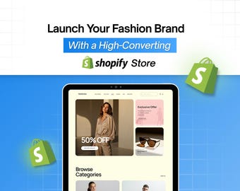 Diseño de tienda de ropa Shopify, sitio web de moda, configuración de tienda Shopify, diseño de sitio web de comercio electrónico