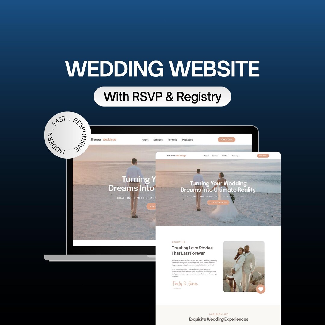 Custom Wedding Website | 5 Templates to Choose | Live Link | Trackable ...