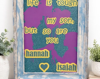 Personalised Mother Son Quote Wall Art | Custom Name Keepsake Frame