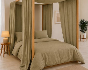 Khaki Tüll BALDACHIN Panel. Kundenspezifische Montessori Bettvorhänge in verschiedenen Farben. Baldachin Vorhang Schal. Himmelbett Vorhänge. Boho Dekor