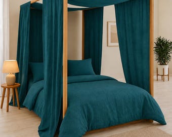 Teal Tüll BALDACHIN Panel. Kundenspezifische Montessori Bettvorhänge in verschiedenen Farben. Baldachin Vorhang Schal. Himmelbett Vorhänge. Boho Dekor