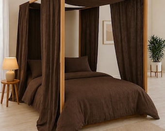 Nussbaum braun Tüll BALDACHINE Panel. Kundenspezifische Montessori Bettvorhänge in verschiedenen Farben. Baldachin Vorhang Schal. Himmelbett Vorhänge. Boho