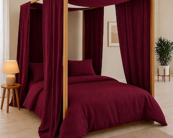 Rote Beete Tüll BALDACHIN Panel. Kundenspezifische Montessori Bettvorhänge in verschiedenen Farben. Baldachin Vorhang Schal. Himmelbett Vorhänge. Boho Dekor