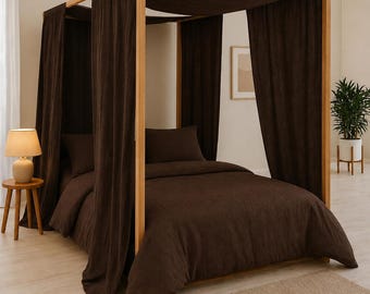 Schokolade Tüll BALDACHIN Panel. Kundenspezifische Montessori Bettvorhänge in verschiedenen Farben. Baldachin Vorhang Schal. Himmelbett Vorhänge. Boho Dekor